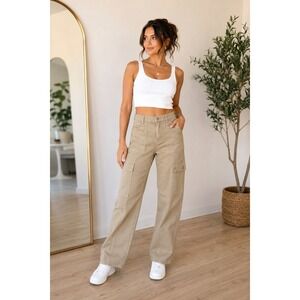 Madewell 90s Straight Cargo Pants Khaki Tan High Rise 27